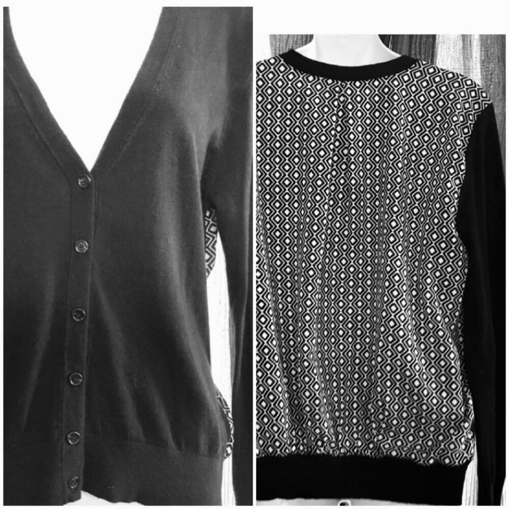 Ann Taylor LOFT Light Mixed Media Cardigan, Large, EUC
